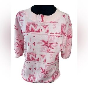 Eileen vintage 1980s pink Terry cloth pullover ladies top size small (see desc)‎
